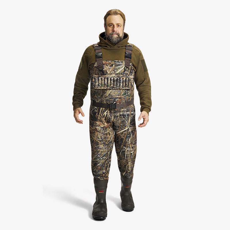 TideWe Hunting Waders, 5mm Neoprene Chest Waders with 1400 Gram Insulation Rubber Boots