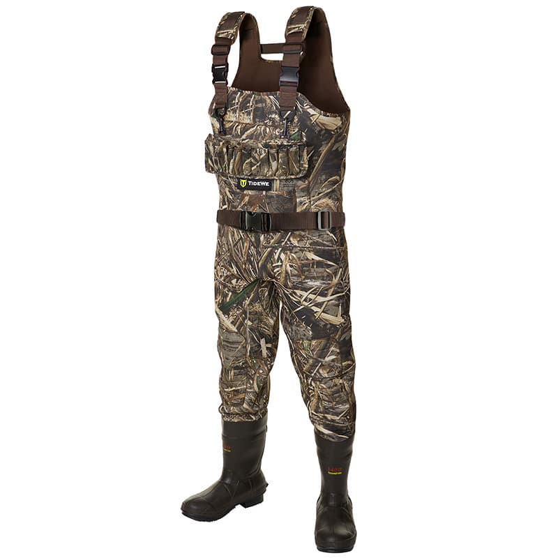TideWe Hunting Waders, 5mm Neoprene Chest Waders with 1400 Gram Insulation Rubber Boots