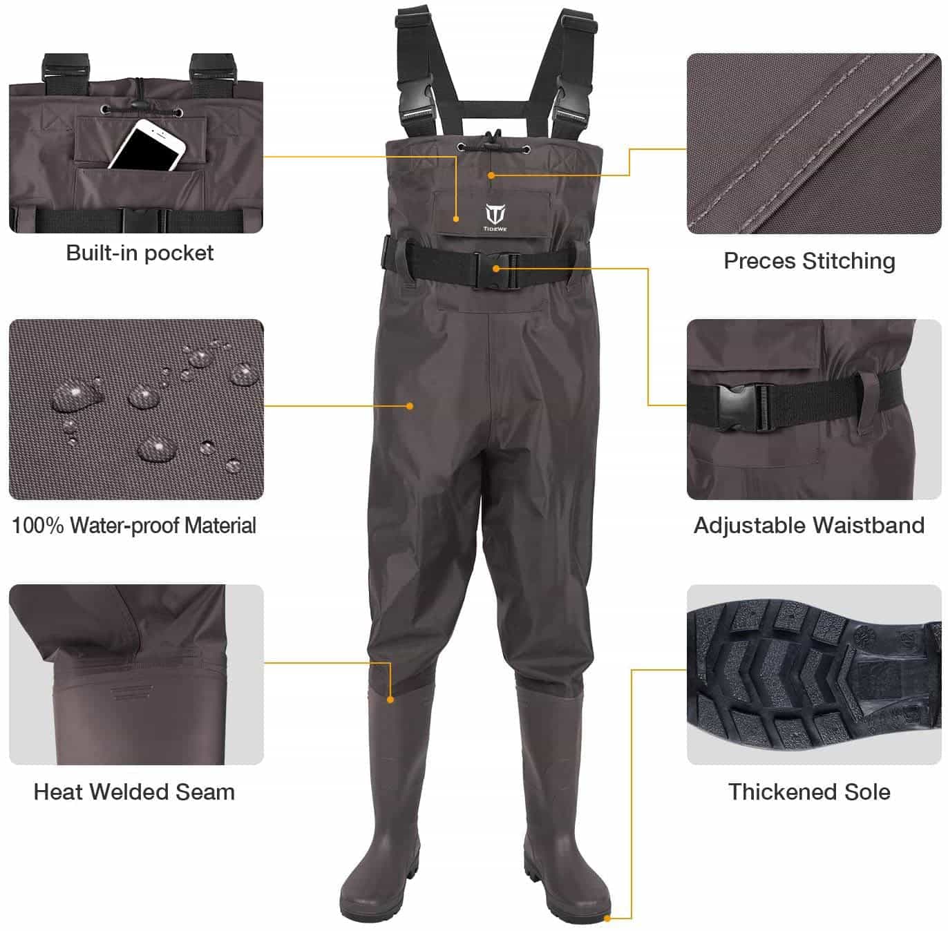 Bootfoot Fishing Chest Waders PVC Waterproof Fishing & Hunting Waders
