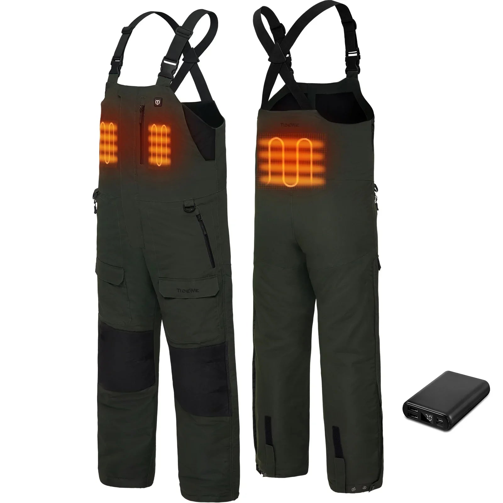 Men’s Insulated Heated  Fishing Waterproof  Bibs with Battery