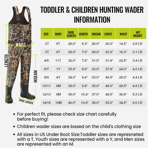 TideWe toddler & children hunting waders 