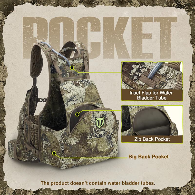 TideWe Turkey Hunting Vest With Seat Cushion and Game Pouch