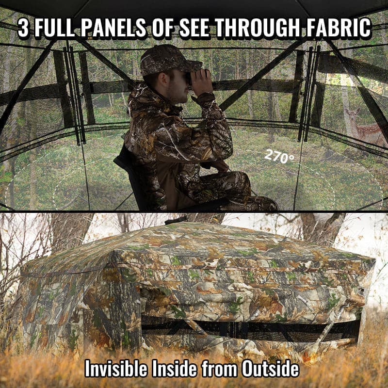 2-3 Person 270 degree see-through hunting blind