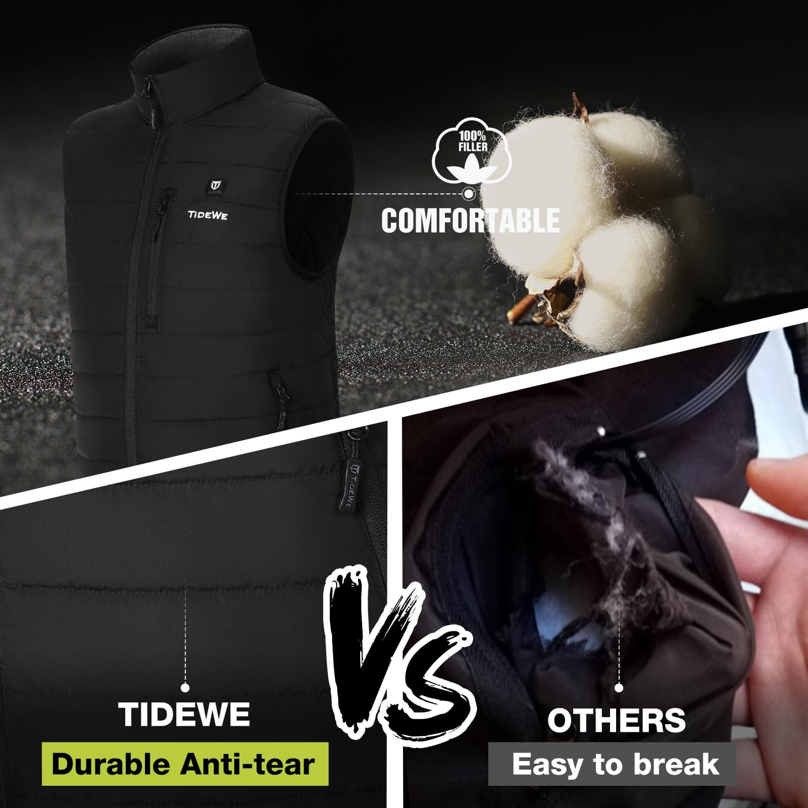 TideWe Women’s Lightweight Heated Vest with Battery Pack for Hunting/Hiking