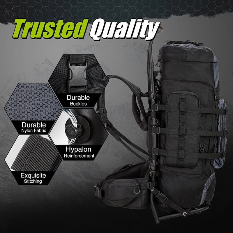 TideWe Hunting Backpack External Frame 5500cu with Rain Cover