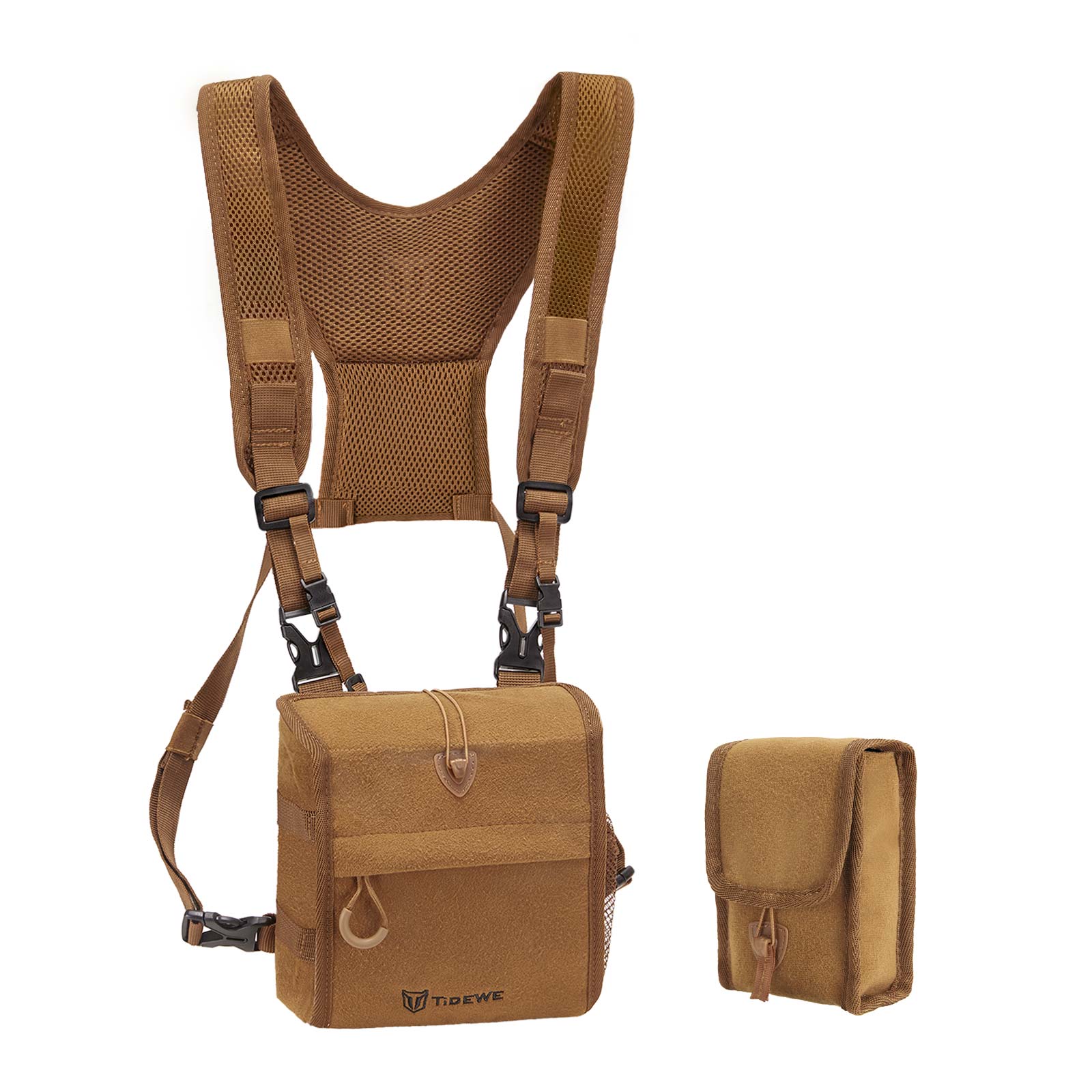 TideWe Bino Harness with Rangefinder Pouch & Rain Cover, Durable Lightweight Binocular Pack