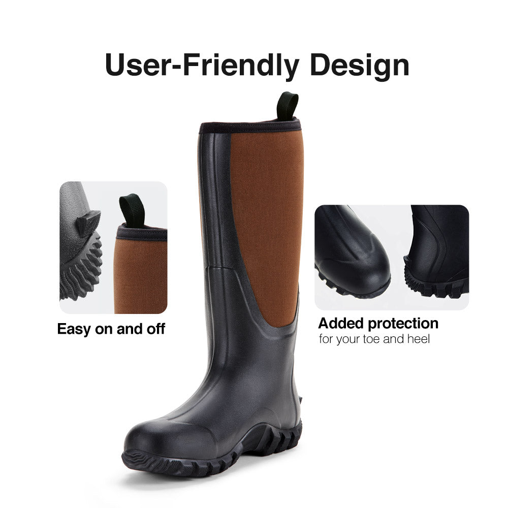 TideWe Rubber Boots for Men, Rain Boots with Steel Shank Neoprene