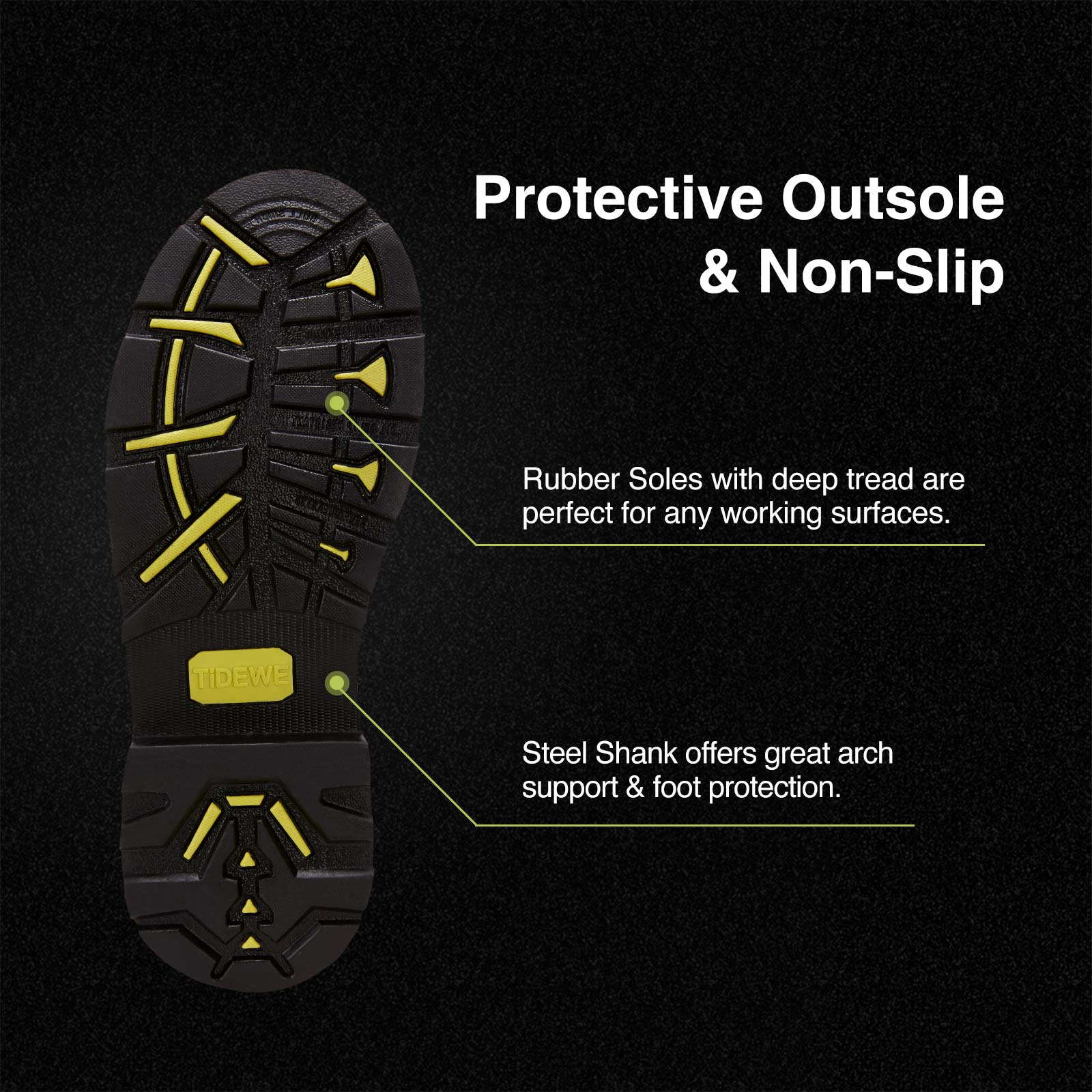 TIDEWE Rubber Work Boots for Men with Steel Shank, Waterproof Hunting Boots, Warm 6mm Neoprene Hunting Mud Boot Size 5-14