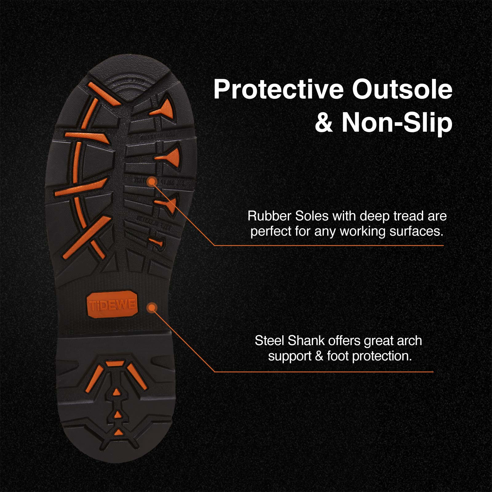 TideWe Rubber Work Boots for Men with Steel Toe & Shank, Waterproof Hunting Boots, Warm 6mm Neoprene Hunting Mud Boot Size 5-14